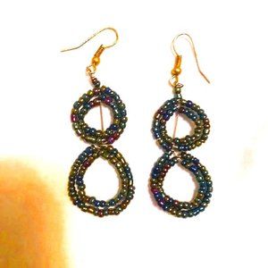 Beaded Dual Circle Earrings